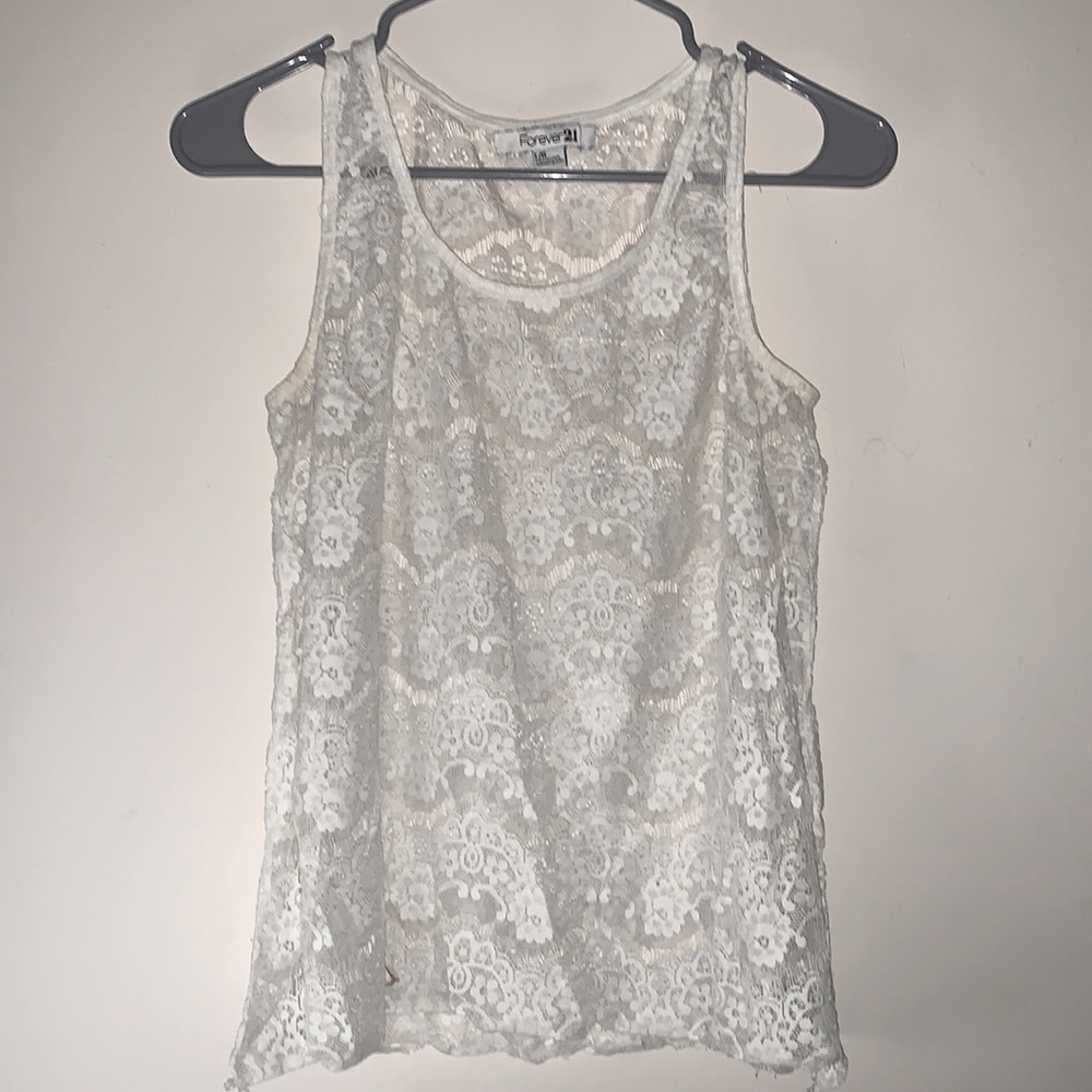White Lace Tank Top